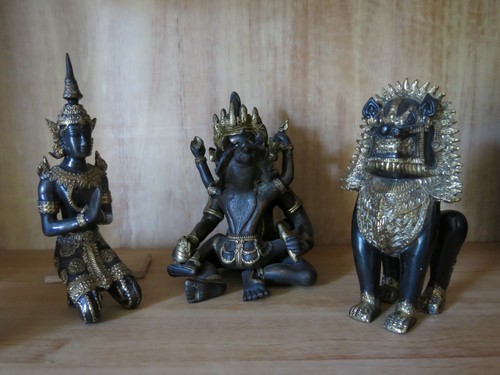 Thai bronze figur betende - thai,