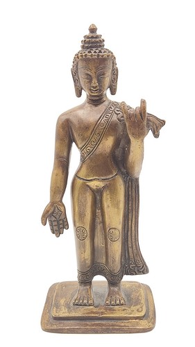 Stehender buddha aus bronze - stehender,