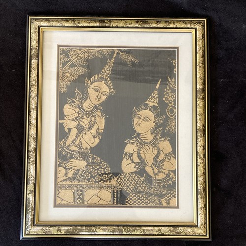 Vintage thai seidenmalerei - vintage,