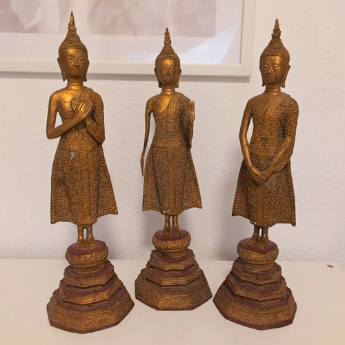 3er bronze buddha figuren set - 3er,