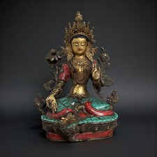 Grüne Tara Bronze Figur Tibet