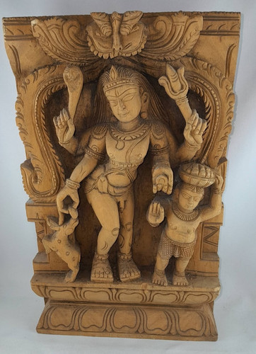 Indisches holzrelief krishna - indisches,
