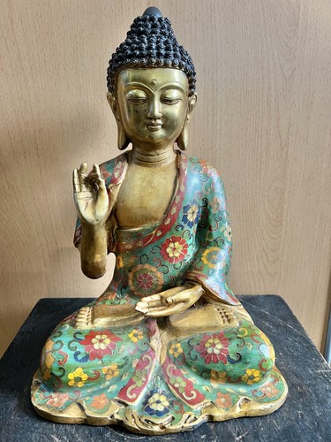 Cloisonné bronze buddha - cloisonné-bronze-buddha, mit