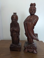 2 asiatische Holzfiguren, 30